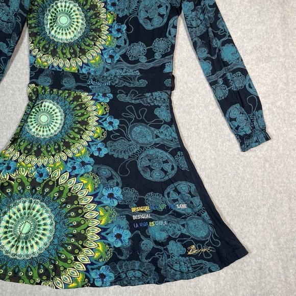 Designual Dress XL Multi Color Mandala Fit Flare Artsy Bohemian La Vida Es Chula - Picture 4 of 16